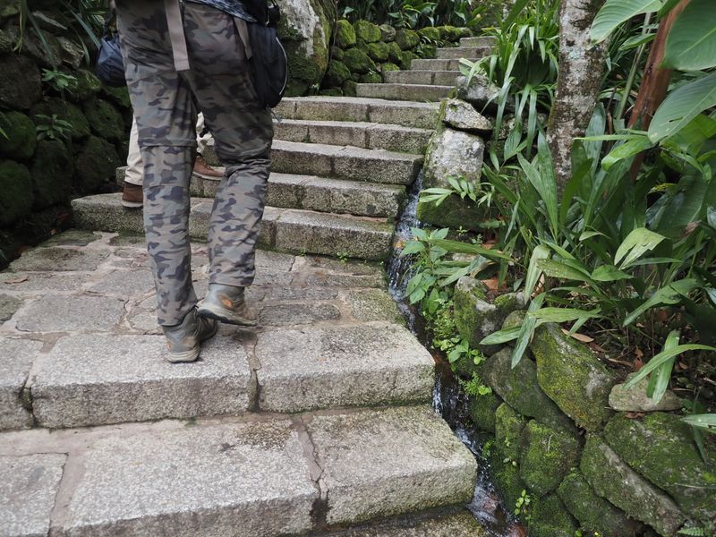 Inkaterra walkway diverting mountain water in unique way