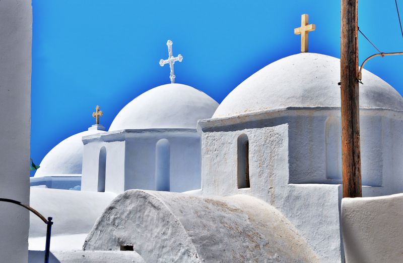 Domes in a row in Amorgos.