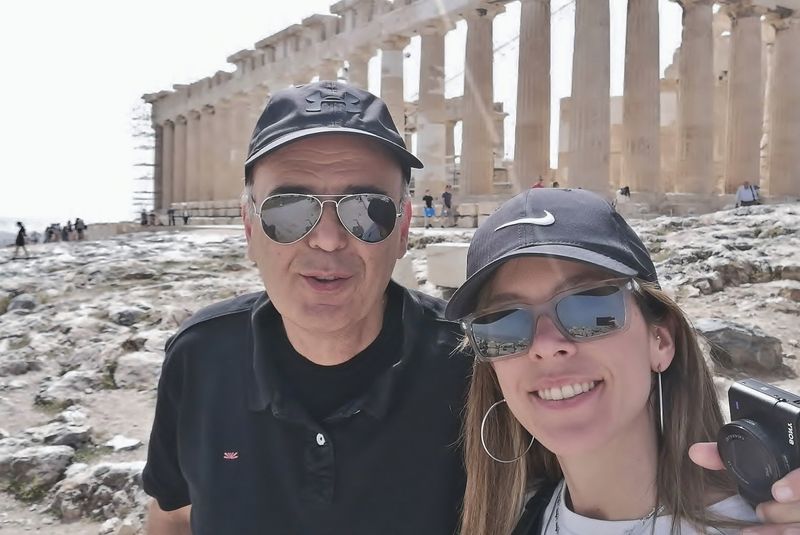 My daughter Anny and me, on the hill of the Acropolis of Athens