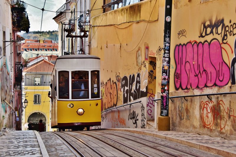 The Bica Funicular (Ascensor da Bica), Lisbon