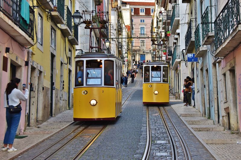 The Bica Funicular (Ascensor da Bica), Lisbon