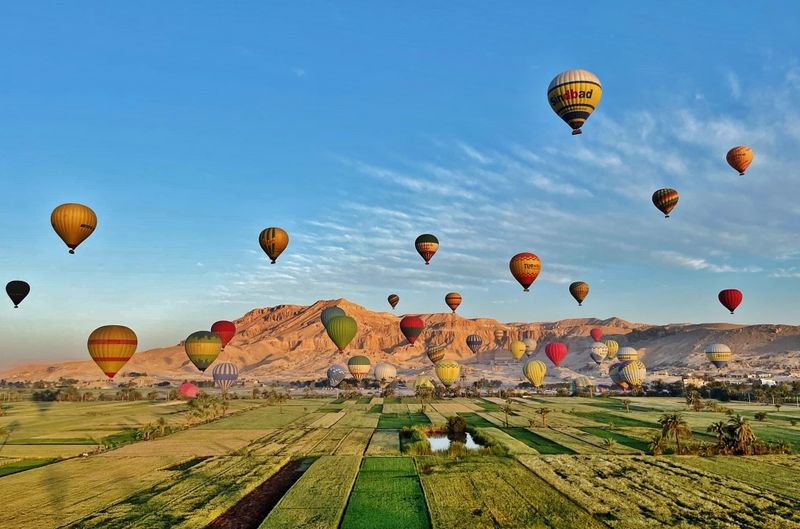 Hot air balloon over Luxor.