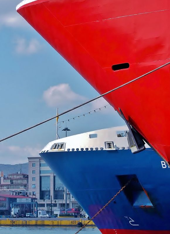 At the port of Piraeus.