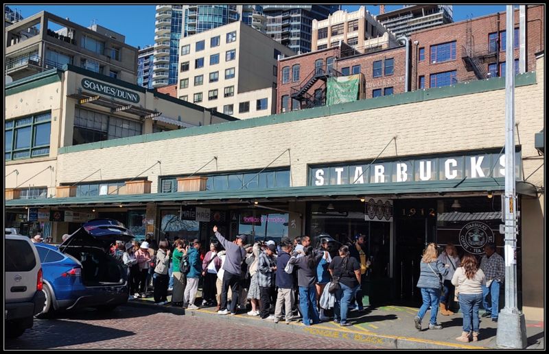 FIRST STARBUCKS OPENED IN PIKE PLACE, SEATTLE