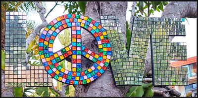 PEACE N LOVE IN ENCINITAS ROCK GARDEN