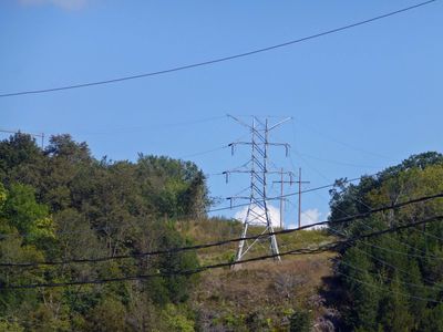 Old transmission towers, WI side