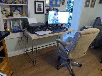 Her new computer desk
