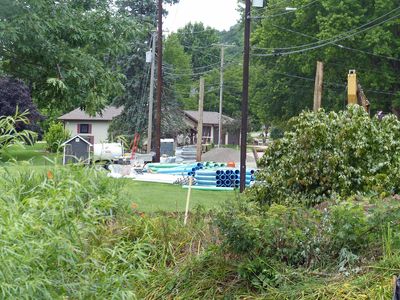 Looking toward our end of the street