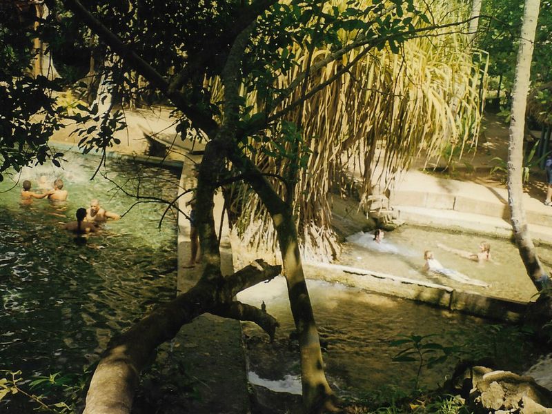 Relaxing in hot springs