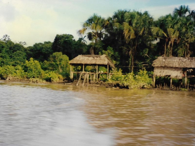 More huts viewed from river