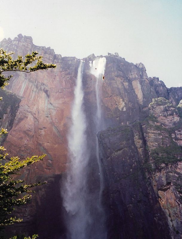 Slightly damaged photo of top of Angel Falls