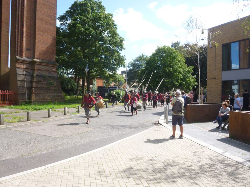 Participants bring their parade through Colchester Town Centre