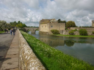 View of castle from edge of moat