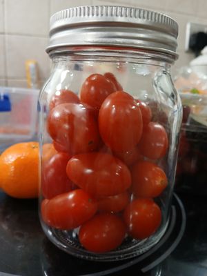 10th February 2025 - tomatoes in a glass jar