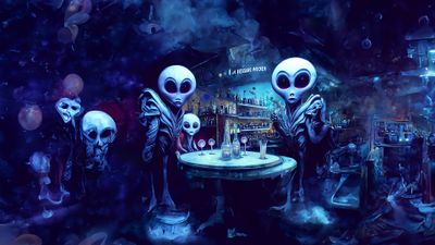 Alien Bar in space