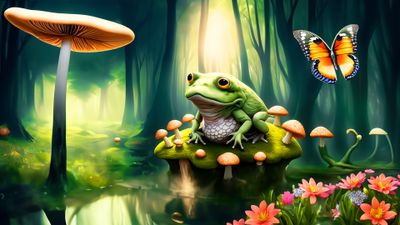 Frog and Mushroom