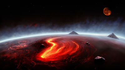 Red Lava Planet in distant solar system