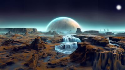 Waterfalls on Alien Planet