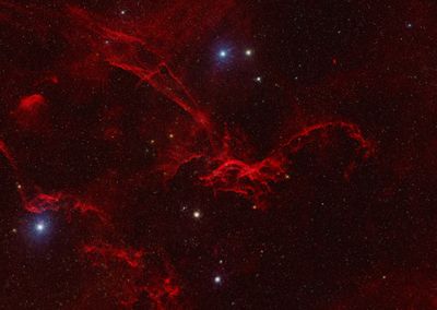 The Flying Dragons - ZOOM IN - 2 arcsec / pixel: Sh2-114, LBN347 (Ha-RGB)