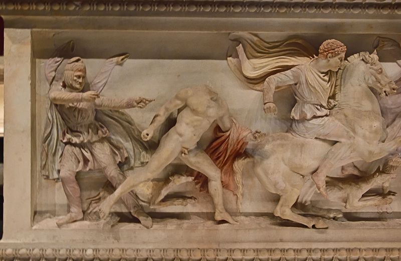 Istanbul Archaeological Museum Alexander Sarcophagus Hunting scene long side 4042.jpg