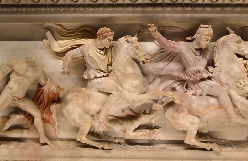 Istanbul Archaeological Museum Alexander Sarcophagus Hunting scene long side 4043.jpg