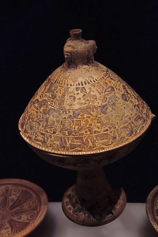 Istanbul Archaeology Museum Fruit plate with lid terracotta 5th C BCE Pitane 4108.jpg