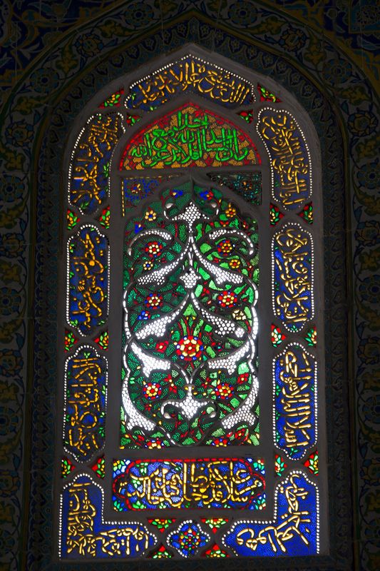 Istanbul Şehzade complex Tomb of Şehzade Mehmed interior Stained glass window in 2015 1375.jpg