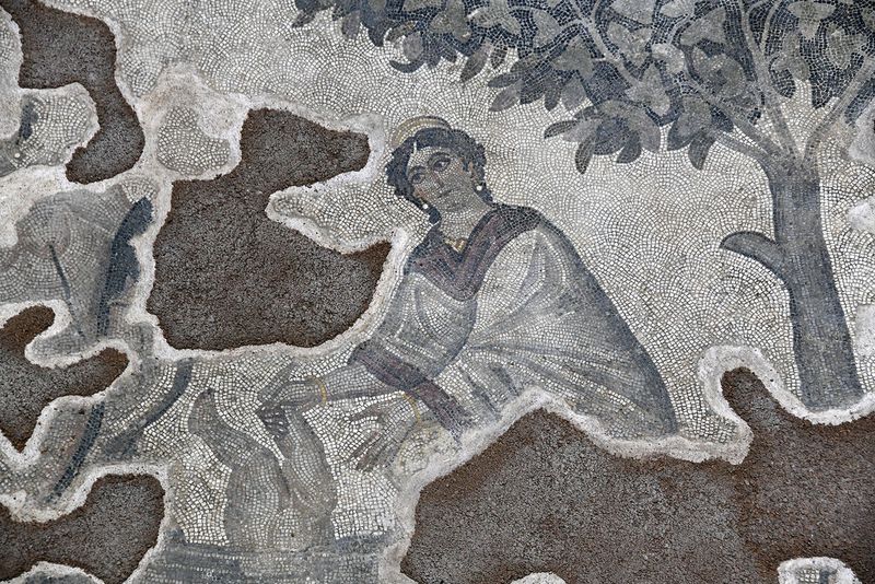 Urfa Haleplibahe Mosaic Museum Achilles mosaic immersing him in the river Styx 2024 7411.jpg