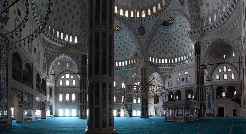 Kahramanmaraş Abdlhamid Han Mosque Interior 2024 8165 panorama.jpg
