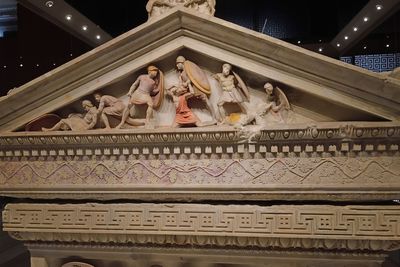 Istanbul Archaeological Museum Alexander Sarcophagus pediment above battle scene 4035.jpg