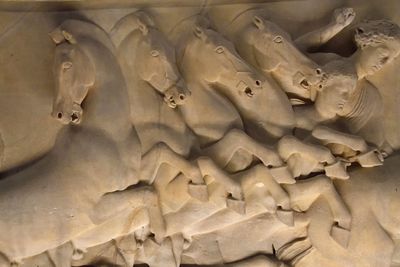 Istanbul Archaeological Museum Lycian sarcophagus Long side with Lion hunt from a quadriga 2973.jpg