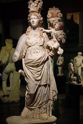Istanbul Archaeology Museum Tyche personification of happiness Roman 2nd C CE Bolu 4351.jpg