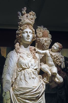 Istanbul Archaeology Museum Tyche personification of happiness Roman 2nd C CE Bolu 3699.jpg
