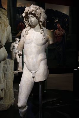 Istanbul Archaeology Museum Statue of Dionysus, 1st-2nd C CE Synnada 4377.jpg