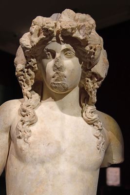 Istanbul Archaeology Museum Statue of Dionysus, 1st-2nd C CE Synnada 4376.jpg