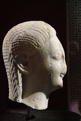 Head of 6th C BCE Kouros from Samos