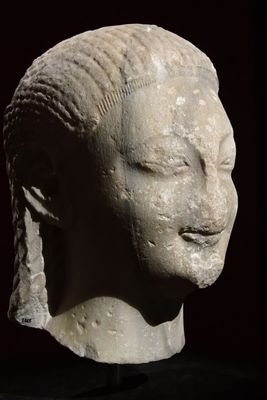 Istanbul Archaeology Museum Head of a Kouros 6th C BCE Samos (Greece) 3535.jpg