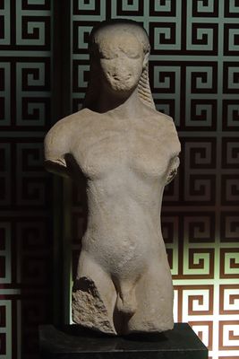 Istanbul Archaeology Museum Kouros, Marble, Mid-6th C BCE Cyzicus 3553.jpg