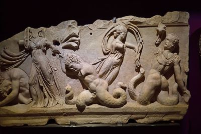 Istanbul Archaeology Museum Gigantomachy (between Gods and Giants) 2nd C CE Aphrodisias 4336.jpg