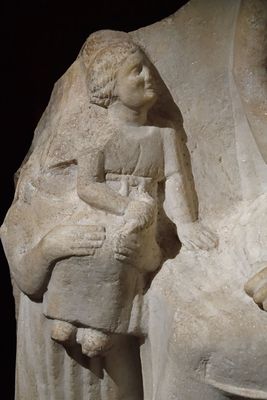 Istanbul Archaeology Museum Attic funerary stele, Mid-5th C BCE from Thasos (Greece) 3622.jpg