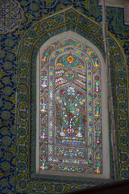 Istanbul Şehzade complex Tomb of Şehzade Mehmed interior Stained glass window in 2015 1377.jpg