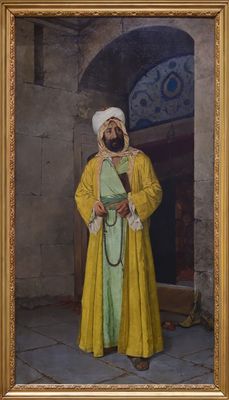 Istanbul Museum of Painting and Sculpture, Believer counting his rosary 1905, Osman Hamdi Bey 1842-1910 4422.jpg