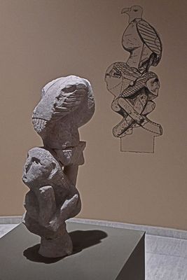 Urfa museum Totemlike head from Nevalı Çori Neolithic age in 2024 7460.jpg
