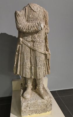 Urfa museum Armoured soldier statue from Central-Kızılkoyun necropolis Roman Age in 2024 0416.jpg