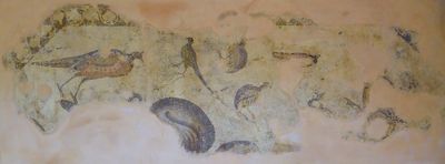Birds on damaged mosaic