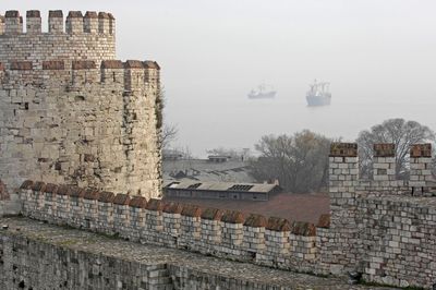 Yedikule South tower with Marmara sea in distance in 2006 3452
