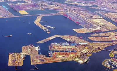 Terminal Island Near the Port of Long Beach, from a Boeing 737.