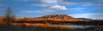 Fall Foliage at Sunset, Rio Grande & The Sandias