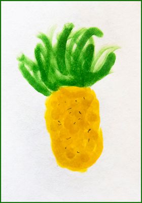 Pineapple, Rainy Day Pen Drawing, Maisie