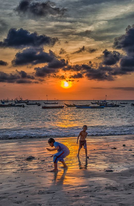 Frolicking on Jimbaran Beach